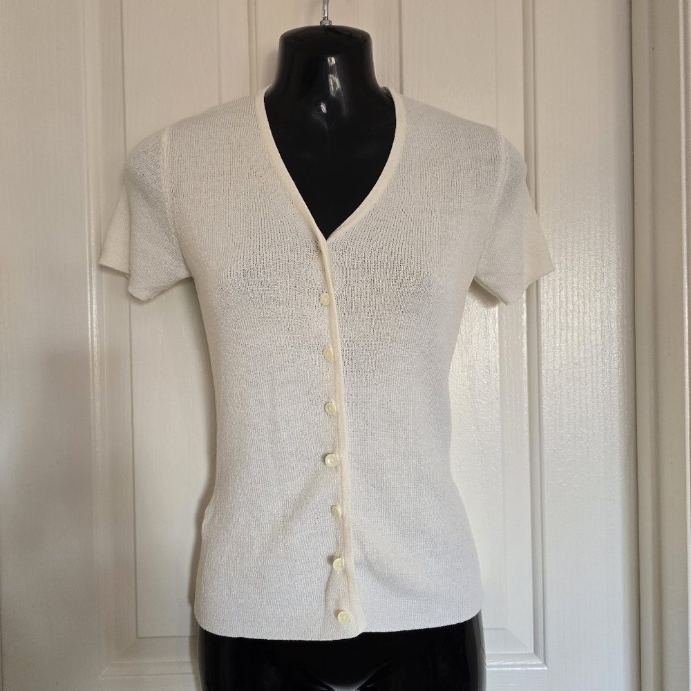 Express Cream Button-Up Cardigan